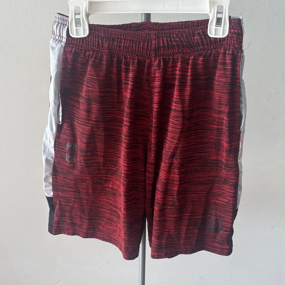NBA Kids Red Heathered Shorts with Gray Side Panels
